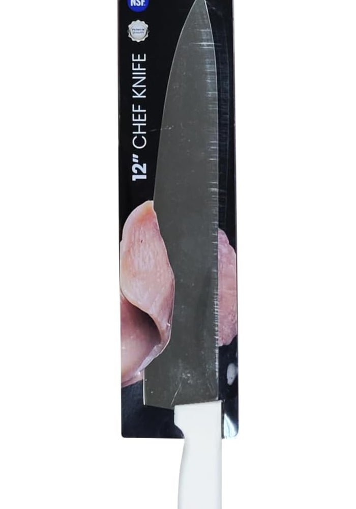 Kitchen Master 12 Inch Stainless Steel Professional Chef Knife (White) - Image 3